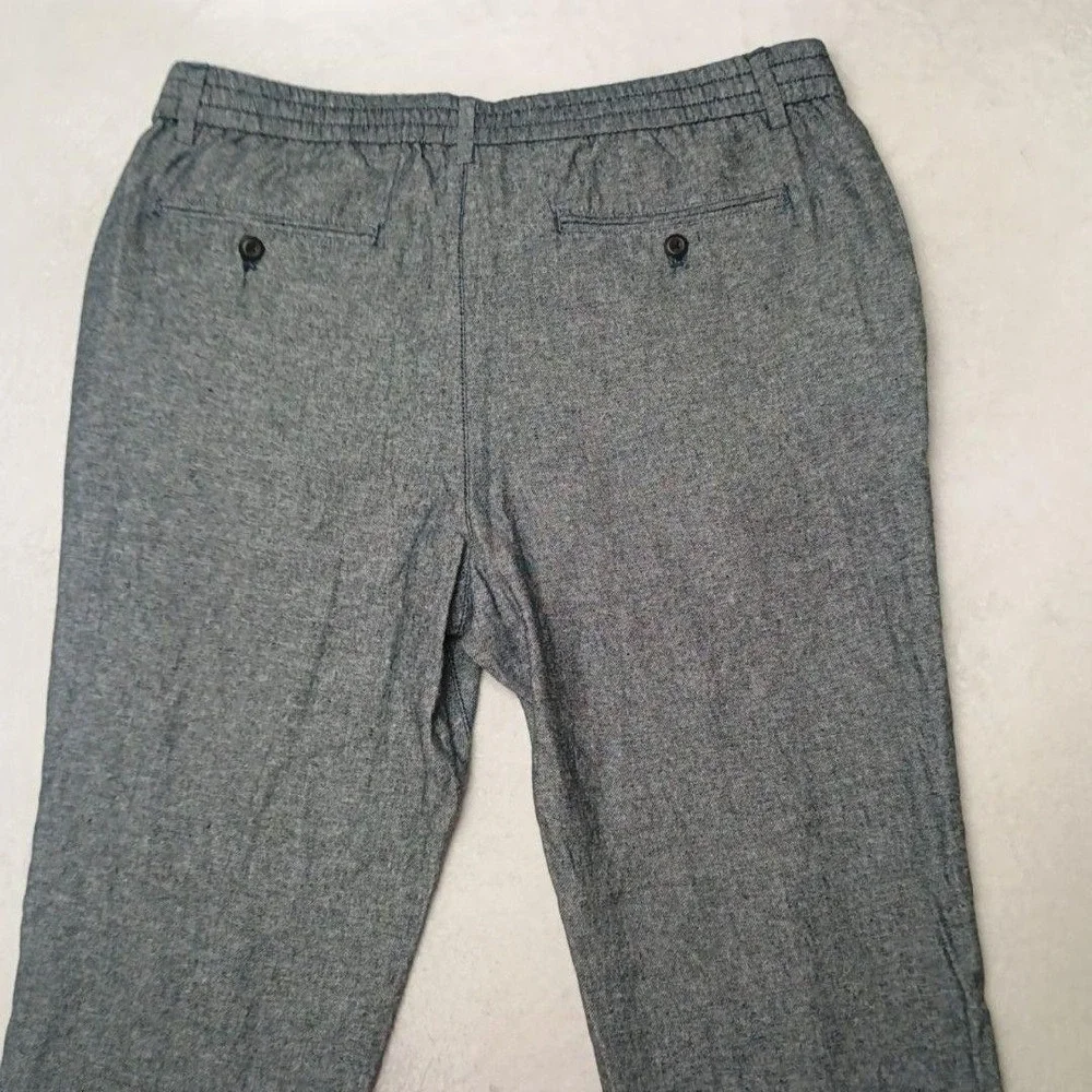 Banana Republic Pants Men 36x29 Gray Jogger Athletic Fit Linen Herringbone